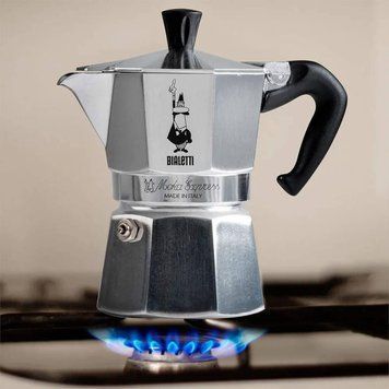 Гейзерна кавоварка Bialetti moka express 1 cup, 60 мл, алюміній, для приготування кави, для газової плити 6857 фото