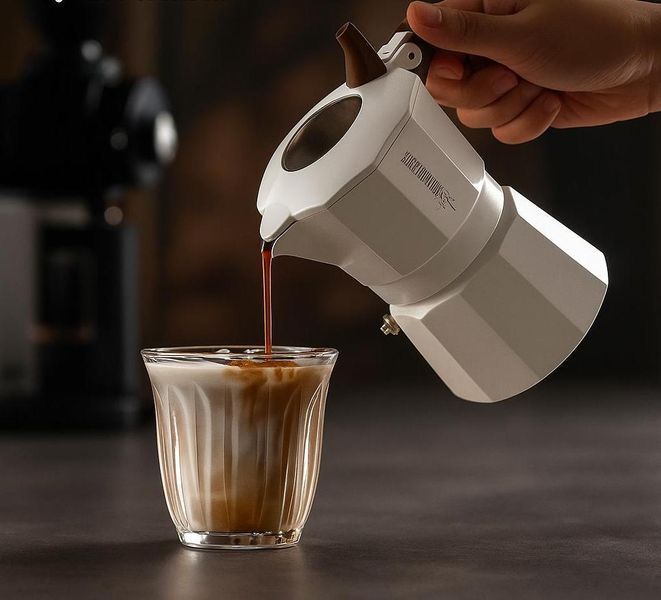 Кофеварка гейзерная MHW-3BOMBER Double Valve Moka Pot 4 cup для газовой плиты, 180 мл, ручная, эспрессо M5889W фото