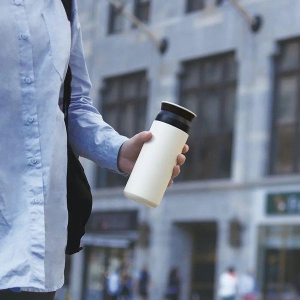 Термокружка з кришкою Kinto Travel Tumbler White 350 мл металева із нержавіючої сталі 20932 фото