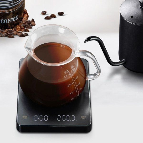 Ваги з usb кавові з таймером Black Mirror Coffee Scale, електронні для кави настільні з usb зарядкою 389898989 фото