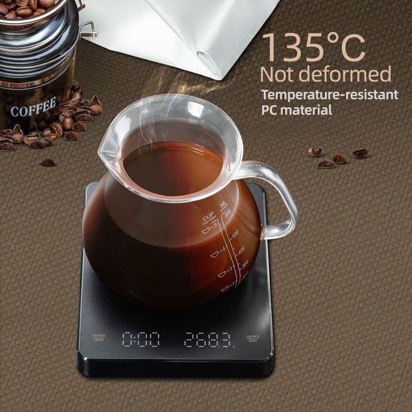 Ваги з usb кавові з таймером Black Mirror Coffee Scale, електронні для кави настільні з usb зарядкою 389898989 фото