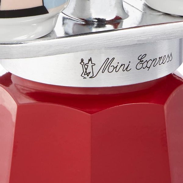 Гейзерная кофеварка Bialetti Mini Express  Margrite Red на 2 чашки, 100 мл 0001406/NP фото