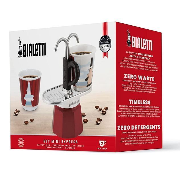 Гейзерная кофеварка Bialetti Mini Express  Margrite Red на 2 чашки, 100 мл 0001406/NP фото