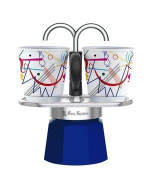Гейзерна кавоварка Bialetti Mini Express Kandinsky на 2 чашки 100 мл синя 0001407/NP фото