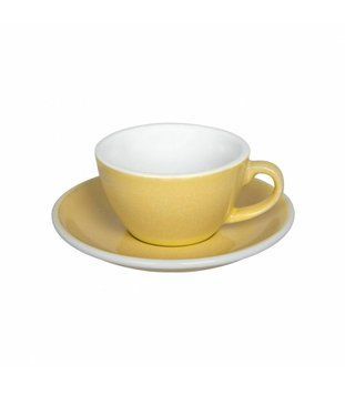 Чашка і блюдце для кави з молоком Loveramics Egg Flat White, 150 мл, Butter Cup C088-130BBC фото
