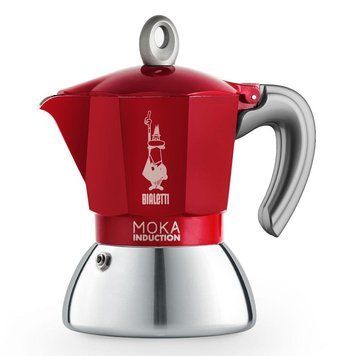 Гейзерна кавоварка Bialetti New Moka Induction Red на 6 чашок 280 мл для індукційної плити червона 6946 фото