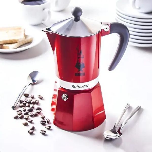 Bialetti гейзерная кофеварка Красная на 6 чашек мока из алюминия 0005043/NP фото