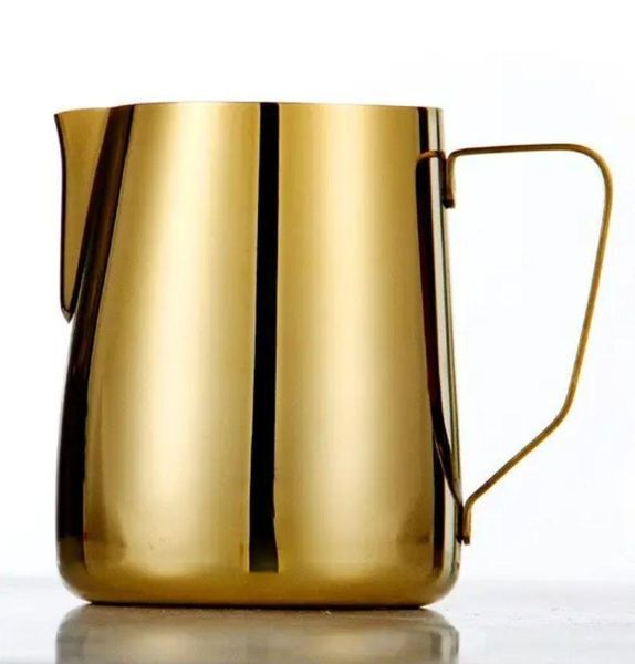 Пітчер молочник 350 мл для еспресо золотистий VD Coffee з нержавіючої сталі для молока, Молочник для кави з носиком MT-600-G фото