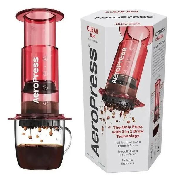 Аеропрес для приготування кави AeroPress Inc Clear Red 90RD05 фото