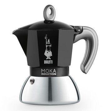 Кавоварка Bialetti New Moka Induction на 4 порції, 150 мл гейзерна чорна для варіння кави для індукційної плити 0006934/NP фото