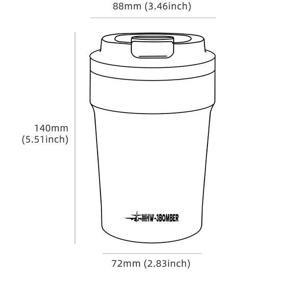 Термочашка MHW-3BOMBER 360 мл Vacuum Coffee Mugs, Чорна M5718B фото