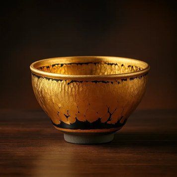 Керамическая пиала для чая с золотыми каплями 100 мл 1232 фото