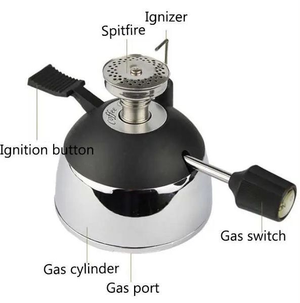 Газовая горелка с подставкой Gas Burner Kompora с для приготовления кофе с регулировкой интенсивности пламени 15324NB фото