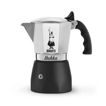 Кавоварка гейзерна алюмінієва Bialetti Brikka на 4 порції з клапаном 170 мл для приготування кави з пінкою 7314 фото