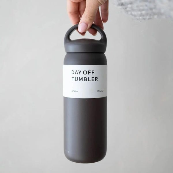 Металлическая термокружка Kinto Day Off Tumbler Dark Grey чашка термос для кофе из нержавейки японская&nbsp; 21096 фото