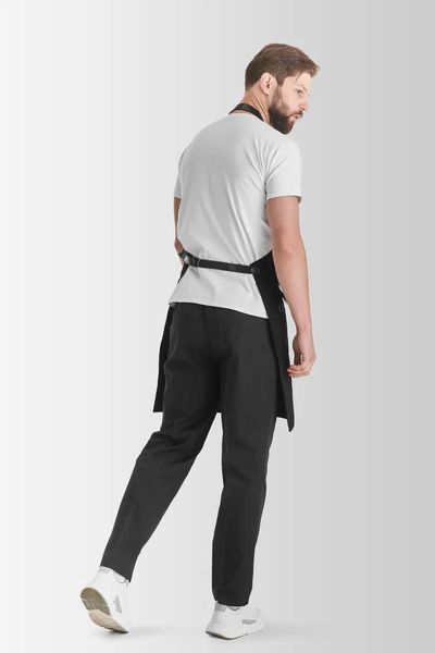 Фартух для барменів Jackson Canvas Чорний з кишенями з тканини для баріста тканинна бавовна для офіціанта VT1110 фото