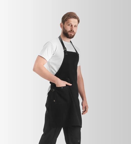 Фартух для барменів Jackson Canvas Чорний з кишенями з тканини для баріста тканинна бавовна для офіціанта VT1110 фото