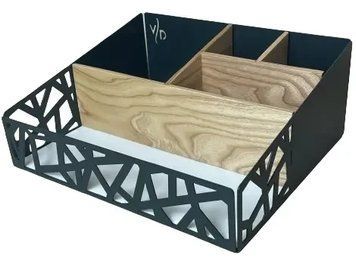 Органайзер металевий барний VD Geometry для кафе на 5 відділень для паперових серветок кришок кави для стаканчиків 30155 фото