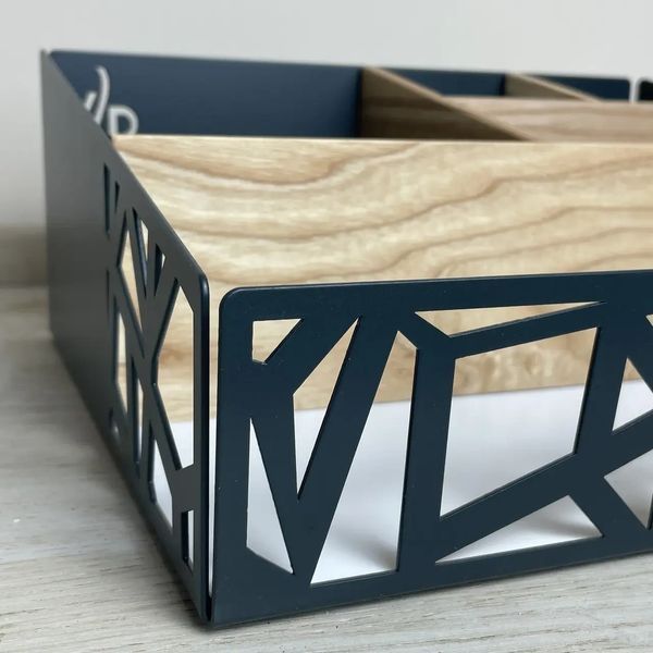 Органайзер металевий барний VD Geometry для кафе на 5 відділень для паперових серветок кришок кави для стаканчиків 30155 фото