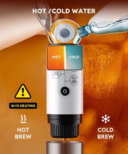 Портативна фільтр кавоварка Icafilas Travel Espresso Maker 2 в 1 Чорна ME2410B фото