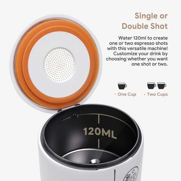 Портативна фільтр кавоварка Icafilas Travel Espresso Maker 2 в 1 Чорна ME2410B фото