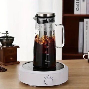 Заварник для заварювання холодної кави cold brew 1 л скляний з колбою з нержавіючої сталі 2506501 фото