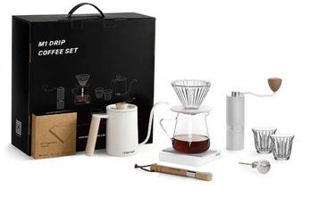 Подарунковий набір M1 Drip Coffee Set Luxury MHW-3BOMBER на 10 предметів для приготування кави, Білий CS5567W фото