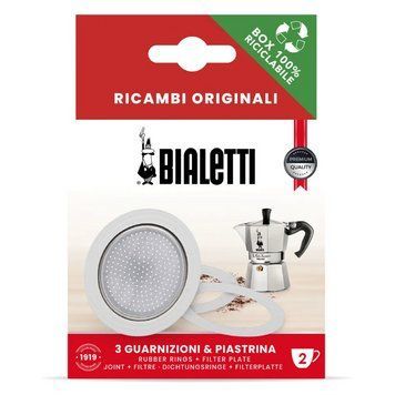 Запчасти для гейзерной кофеварки Bialetti 2 чашки прокладки резиновые 18490 фото