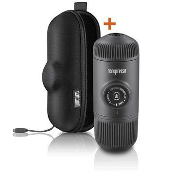 Портативная эспрессо кофеварка Wacaco Nanopresso с чехлом Черная для молотого кофе WNANOGRcase фото