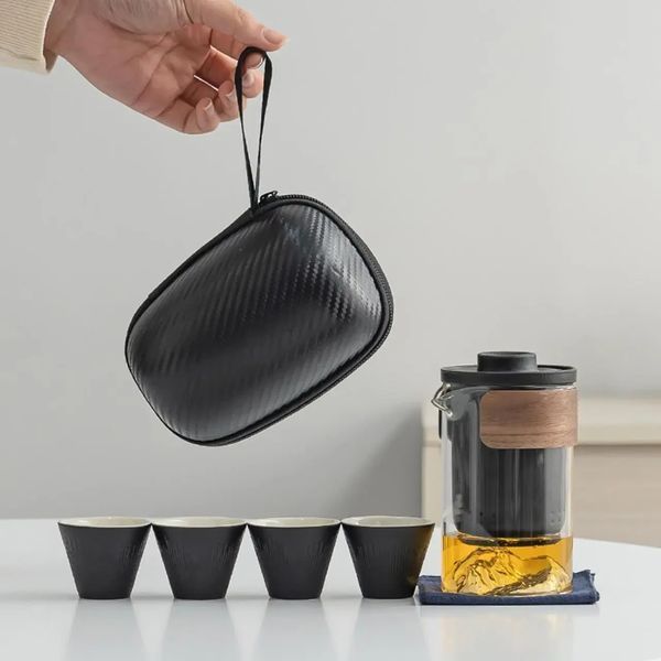 Чайный набор портативный Travel Tea Set для китайской чайной церемонии, дорожный, с сумкой 300815 фото