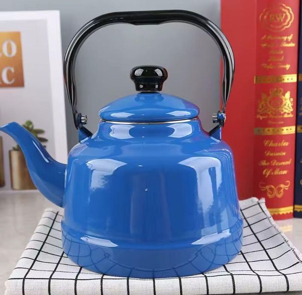 Чайник эмалированный, из нержавеющей стали, 2.5 л, для газовой плиты, с ручкой из нержавеющей стали 40225 фото
