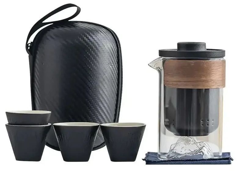 Чайный набор портативный Travel Tea Set для китайской чайной церемонии, дорожный, с сумкой 300815 фото