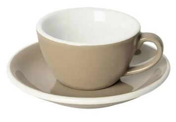 Чашка и блюдце под кофе с молоком Loveramics Egg Flat White, 150 мл, Taupe C088-80BTP фото