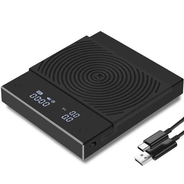 Весы для кофе Timemore Black Mirror II с usb зарядкой настольные электронные с таймером для бариста черные BASIC PLUS BLACK фото