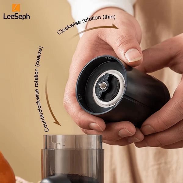 Кофемолка ручная Leeseph с регулировкой уровня помола и керамическими жерновами портативная бытовая 240710 фото