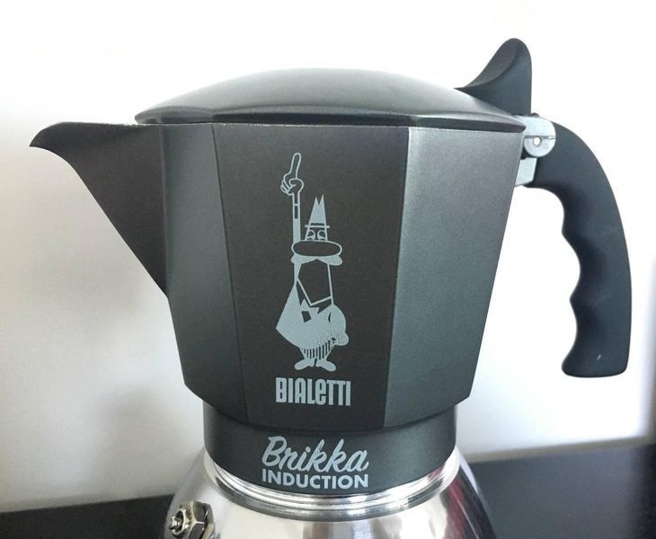 Гейзерна кавоварка Bialetti Brikka Induction на 4 чашки 170 мл для індукційної плити з клапаном для приготування кави з пінкою 73144 фото