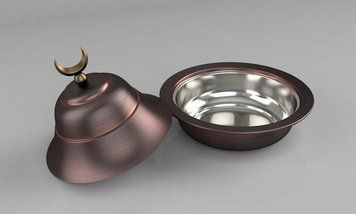Цукорниця турецька ZH Патіна для подачі кави по-східному, мідна східна кругла лукумниця L-33 фото