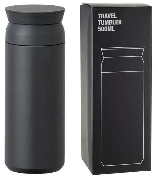 Термочашка Kinto Travel Tumbler 500 мл Черная туристическая питьевая металлическая 20946 фото