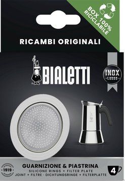 Запчастини для гейзерної кавоварки Bialetti із нержавіючої сталі на 4 порції 18496 фото