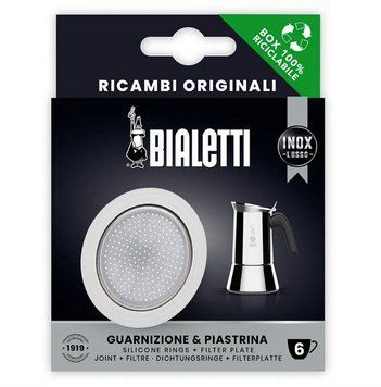 Запчастини для гейзерної кавоварки Bialetti із нержавіючої сталі на 6 порцій 18498 фото
