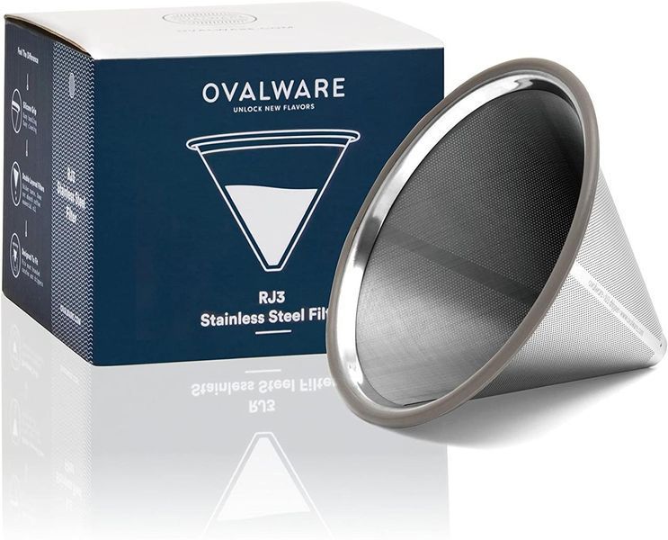 Многоразовый металлический фильтр Ovalware для заваривания кофе в пуровере и кемексе OV-882992 фото