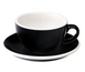 Чашка і блюдце під каву з молоком Loveramics Egg Flat White Cup, 150 мл, Black C088-56BBK фото