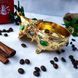 Турецька лукумниця-цукорниця східна золотиста зелений камінь з кришкою латунна LK0015 фото 4