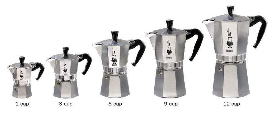 Гейзерна кавоварка Bialetti Moka Express 200 мл, на 4 чашки для приготування кави, кавник алюмінієвий 1164 фото