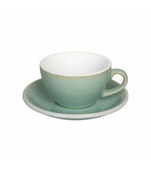 Чашка і блюдце для кави з молоком Loveramics Egg Flat White, 150 мл, Basil C088-131BBI фото