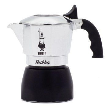 Гейзерна кавоварка Bialetti Brikka New на 2 чашки 100 мл з алюмінію для кави з клапаном для пінки 7312 фото