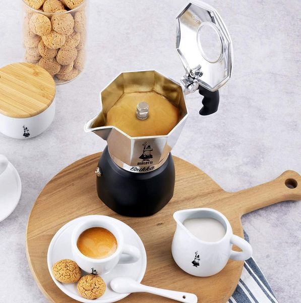 Гейзерная кофеварка Bialetti Brikka New на 2 чашки 100 мл из алюминия для кофе с клапаном для пенки 7312 фото