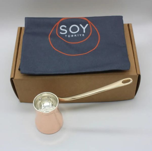 Турка Soy Classic 80 мл Джезва Soy покрытая серебром внутри медная посеребренная для кофе по восточному C1G фото
