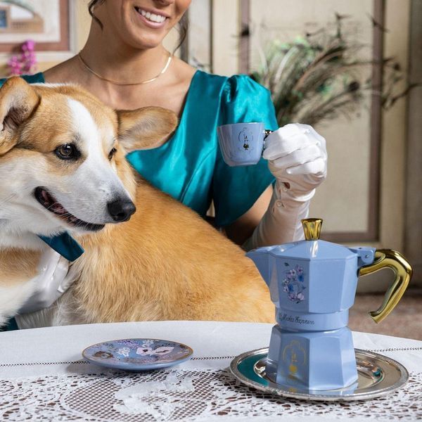 Гейзерная кофеварка Bialetti Moka Express X Bridgerton на 6 чашек для кофе из алюминия для газовой плиты. 5364 фото