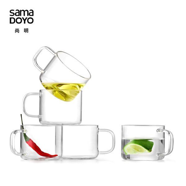 Чашки кружки для чая и кофе стеклянные Samadoyo CP-02, 150 мл, 2 шт c фото